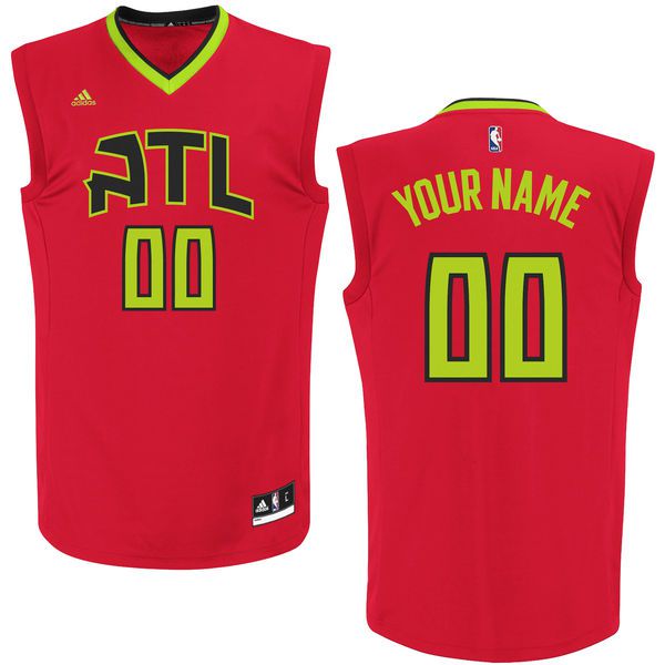 Men Atlanta Hawks Adidas Red Custom Alternate Replica NBA Jersey